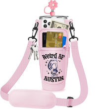 Load image into Gallery viewer, Weird AF Austin Texas - 40oz Stanley style Carrier with Strap and Pockets