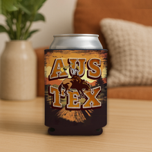 Load image into Gallery viewer, Aus Tex Koozie featuring bold pop-culture design
