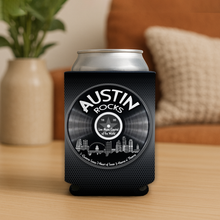 Load image into Gallery viewer, Austin Rocks Koozie featuring bold Mod Panic design
