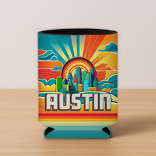Load image into Gallery viewer, Austin Texas Vivid Skyline Koozie - Bold and Colorful