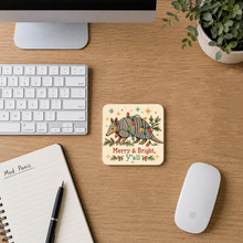 Load image into Gallery viewer, Merry & Bright Y'All Christmas Armadillo ModCore Coaster mockup