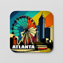 Load image into Gallery viewer, Atlanta Ferris Wheel Vintage Art Deco Sticker featuring retro design