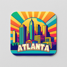 Load image into Gallery viewer, Atlanta Vivid Sunrise Sticker with bold colors and retro-future design