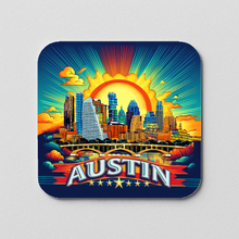 Load image into Gallery viewer, Austin Sunrise Sticker featuring bold pop-culture design