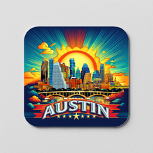 Load image into Gallery viewer, Austin Sunrise Sticker featuring bold pop-culture design