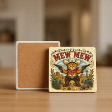 Load image into Gallery viewer, Mew Mew Stone Coaster featuring bold retro-future design
