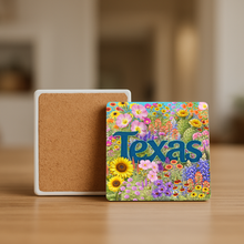 Load image into Gallery viewer, Texas Flowers Stone Coaster featuring vibrant floral design
