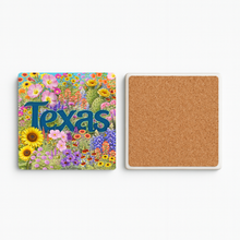 Load image into Gallery viewer, Texas Flowers Stone Coaster featuring vibrant floral design