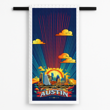 Load image into Gallery viewer, Austin Texas Skyline Sunburst Tea Towel