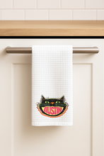 Load image into Gallery viewer, Austin Cat Tea Towel featuring bold, retro-future design