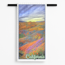 Load image into Gallery viewer, California Superbloom Tea Towel featuring vibrant floral design