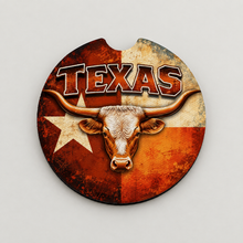 Load image into Gallery viewer, Texas Longhorn Burnt Orange car coaster product mockup