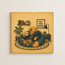 Load image into Gallery viewer, Not Today Human Dog Wall Print featuring bold design and retro-future wit