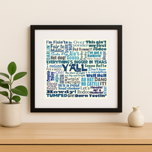 Load image into Gallery viewer, Texas Sayings2 Wall Print featuring bold typography and retro design