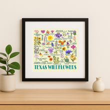Load image into Gallery viewer, Texas Wildflowers Wall Print showcasing bold colors and retro design