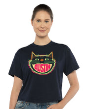 Load image into Gallery viewer, Austin Black Cat Color Crop Top
