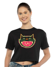 Load image into Gallery viewer, Austin Black Cat Color Crop Top
