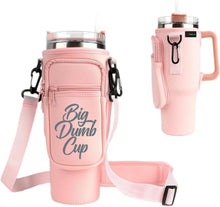 Load image into Gallery viewer, Big Dumb Cup - 40oz Stanley style Carrier with Strap and Pockets
