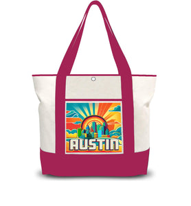 Austin Texas Vivid Skyline Tote Bag