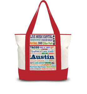 Austin Texas In Words Tote Bag