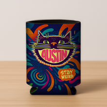 Load image into Gallery viewer, Austin Cat Koozie featuring bold retro design
