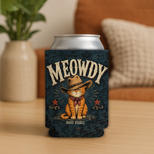 Load image into Gallery viewer, Meowdy Cowboy Cat Koozie mockup
