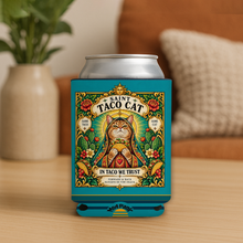 Load image into Gallery viewer, Saint Taco Cat Prayer Candle Koozie mockup
