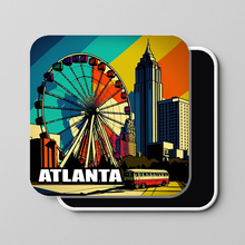 Load image into Gallery viewer, Atlanta Ferris Wheel Vintage Art Deco Magnet featuring bold colors
