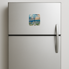 Load image into Gallery viewer, Atlanta Skyline Drone Magnet showcasing vibrant colors and unique design
