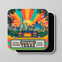Load image into Gallery viewer, Austin Music Festival Stay Weird Live Loud Magnet mockup
