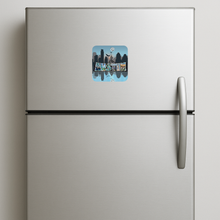 Load image into Gallery viewer, Austin Skyline Icons Magnet featuring bold retro designs
