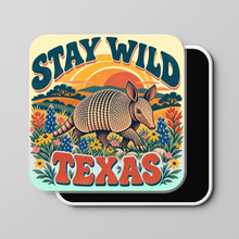 Load image into Gallery viewer, Stay Wild Texas Armadillo &amp; Flowers Magnet mockup
