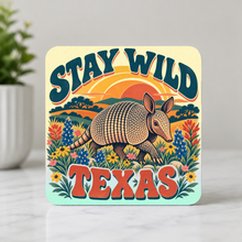 Load image into Gallery viewer, Stay Wild Texas Armadillo &amp; Flowers ModCore Coaster mockup
