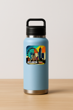 Load image into Gallery viewer, Atlanta Ferris Wheel Vintage Art Deco Sticker featuring retro design
