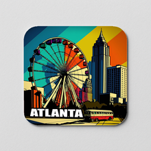 Load image into Gallery viewer, Atlanta Ferris Wheel Vintage Art Deco Sticker featuring retro design
