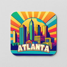 Load image into Gallery viewer, Atlanta Vivid Sunrise Sticker with bold colors and retro-future design
