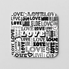 Load image into Gallery viewer, Love In Words Sticker featuring bold retro-future design
