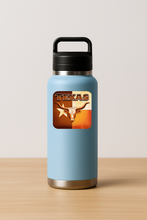 Load image into Gallery viewer, Colorful Texas Longhorn sticker designed with retro-future style
