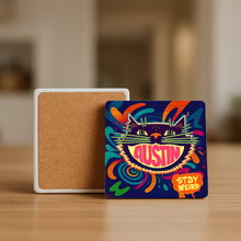 Load image into Gallery viewer, Austin Cat Stone Coaster featuring bold and playful design
