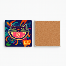 Load image into Gallery viewer, Austin Cat Stone Coaster featuring bold and playful design
