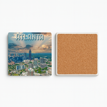 Load image into Gallery viewer, Atlanta Skyline Drone Stone Coaster featuring bold, pop-culture design
