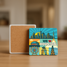 Load image into Gallery viewer, Houston Icons Stone Coaster showcasing bold pop-culture design
