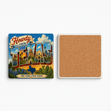 Load image into Gallery viewer, Howdy From Texas The Lone Star State Stone Coaster mockup
