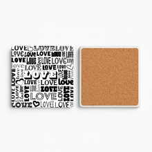 Load image into Gallery viewer, Love In Words Stone Coaster with bold design
