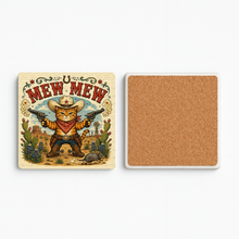 Load image into Gallery viewer, Mew Mew Stone Coaster featuring bold retro-future design
