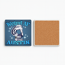 Load image into Gallery viewer, Weird Af Stone Coaster featuring bold design and retro-future style
