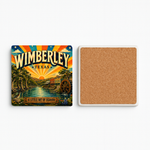 Load image into Gallery viewer, Wimberley Texas A Little Bit Of Heaven Stone Coaster with vibrant design

