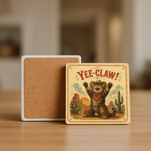Load image into Gallery viewer, Yee Claw Stone Coaster showcasing bold design and retro-future style
