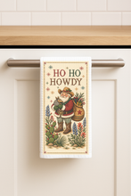 Load image into Gallery viewer, Ho Ho Howdy Texas Santa Tea Towel mockup

