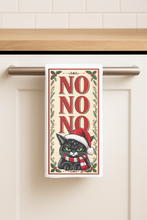 Load image into Gallery viewer, No No No Holiday Cat Tea Towel mockup
